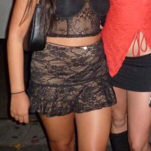 Black Lace Mini Skirt